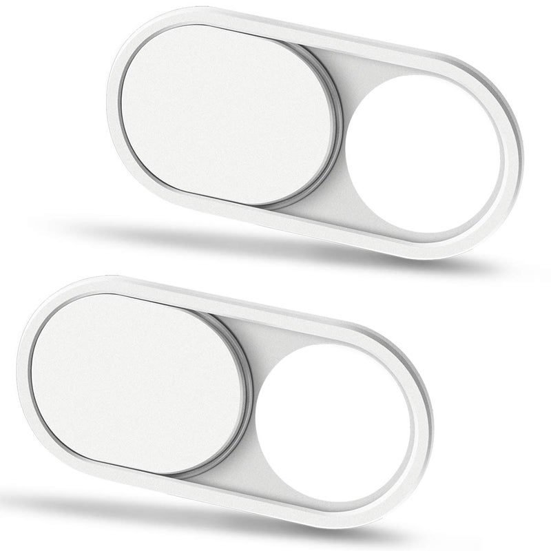 CloudValley Webcam Cover Slide, 0.023 Inch White, Web Camera Cover for MacBook Pro, MacBook air, Laptop, iMac, Desktop, PC, iPad, iPhone 8/7/6 Plus, Privacy Protection, Ultra-Thin[2 Packs] - Image 1