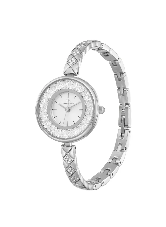 كينيث سكوت Kenneth Scott Women's PC21 Movement Watch, Analog Display and Stainless steel Strap - K23515-SBSS, Silver