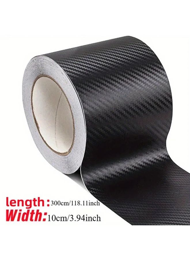 3D Nano Carbon Fiber Car Door Edge Protector 10cm X 100cm 3 93 X 39 37in Self Adhesive Tape Waterproof Scratch Resistant Transparent Anti Collision Film Modern Vehicle Accessories - Image 2