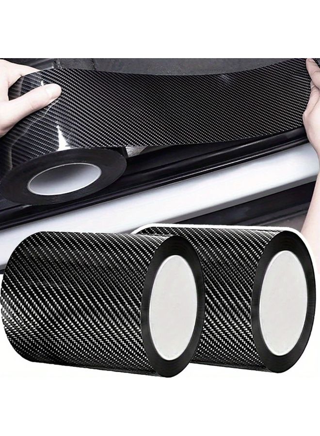 3D Nano Carbon Fiber Car Door Edge Protector 10cm X 100cm 3 93 X 39 37in Self Adhesive Tape Waterproof Scratch Resistant Transparent Anti Collision Film Modern Vehicle Accessories - Image 1