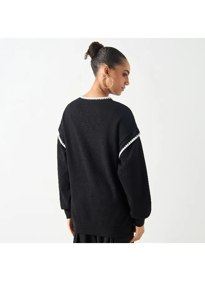 2Xtremz 2Xtremz Textured Sweatshirt with Long Sleeves