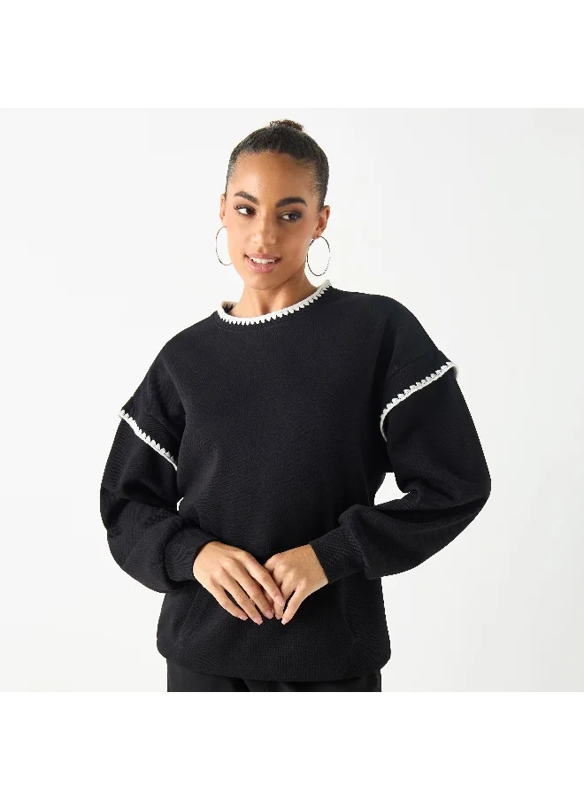 2Xtremz 2Xtremz Textured Sweatshirt with Long Sleeves