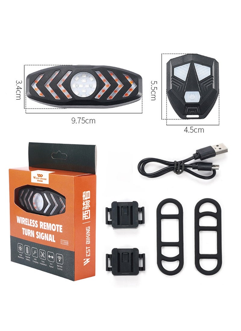 WEST BIKING - Bicycle Tail Light with Remote Control, Bicycle Light Group, USB Rechargeable Bicycle Tail light, Turn Signal, Waterproof 5 Modes, Night Riding Warning Light, Red Light, Road Mountain Biking Equipment, Suitable for Riding,9.75*3.4cm - Image 1