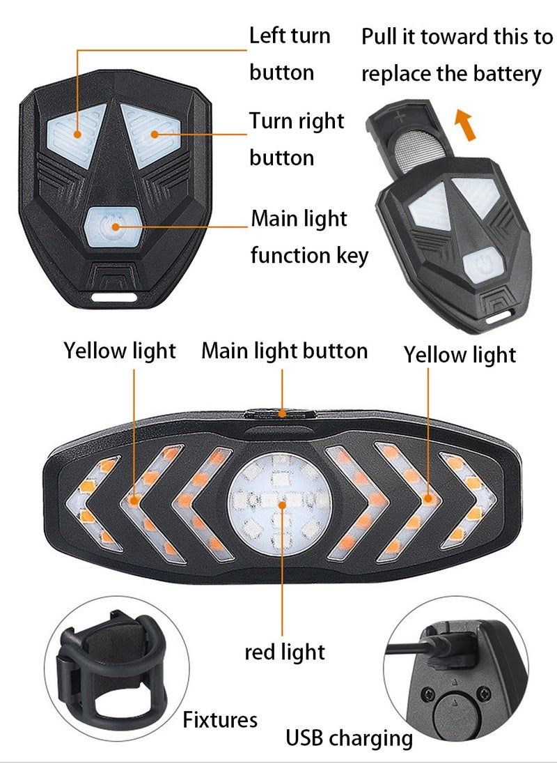 WEST BIKING Bicycle Tail Light with Remote Control, Bicycle Light Group, USB Rechargeable Bicycle Tail light, Turn Signal, Waterproof 5 Modes, Night Riding Warning Light, Red Light, Road Mountain Biking Equipment, Suitable for Riding,9.75*3.4cm  - Image 5