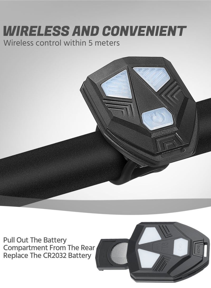 ويست بايكنج مصباح ذيل للدراجة مع جهاز تحكم عن بعد ، مجموعة إضاءة الدراجات ، مصباح خلفي للدراجة USB قابل لإعادة الشحن ، إشارة انعطاف ، 5 أوضاع مقاومة للماء ، ضوء تحذير ركوب ليلي ، ضوء أحمر ، معدات ركوب الدراجات الجبلية على الطريق ، مناسبة للركوب ، 9.75 * 3.4 سم - Image 4