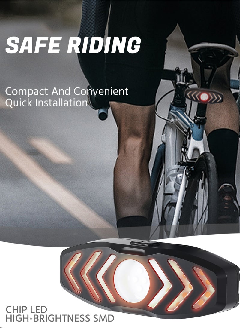 ويست بايكنج مصباح ذيل للدراجة مع جهاز تحكم عن بعد ، مجموعة إضاءة الدراجات ، مصباح خلفي للدراجة USB قابل لإعادة الشحن ، إشارة انعطاف ، 5 أوضاع مقاومة للماء ، ضوء تحذير ركوب ليلي ، ضوء أحمر ، معدات ركوب الدراجات الجبلية على الطريق ، مناسبة للركوب ، 9.75 * 3.4 سم - Image 2
