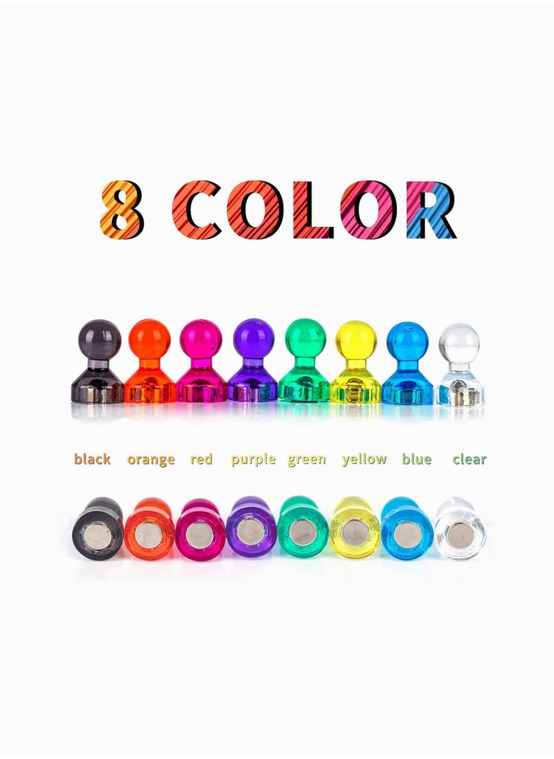Generic - Push Pin Magnets Fridge Magnets 80 Pack 8 Assorted Color Magnets Multi-Use Premium Brushed Nickel for Fridge Whiteboard Dry Erase Board in Home Kitchen Office and School - Image 1