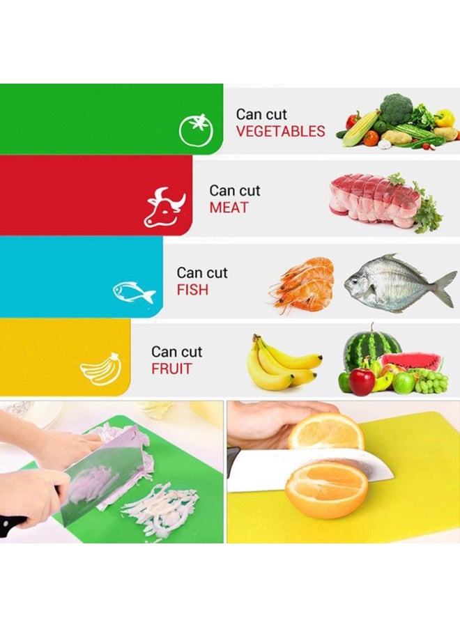 4pieces Flexible Kitchen Plastic Cutting Board Mats BPA Free Non Slip Durable Cutting Mat for Meat and Vegetables Fish Fruit With Hook - Image 3