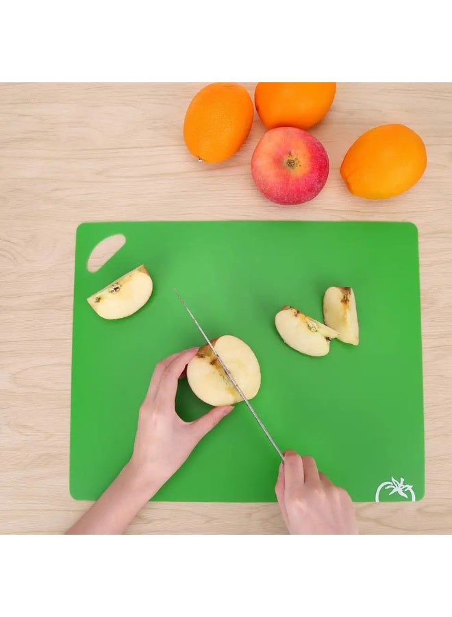 4pieces Flexible Kitchen Plastic Cutting Board Mats BPA Free Non Slip Durable Cutting Mat for Meat and Vegetables Fish Fruit With Hook - Image 4