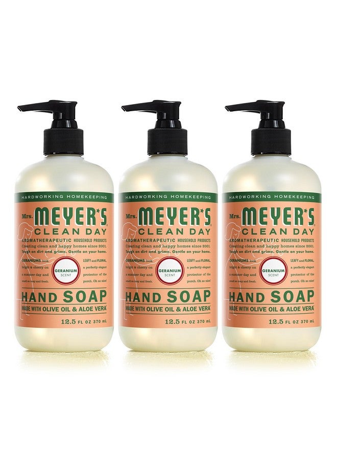 Mrs. Meyer's Clean Day Hand Soap Made With Essential Oils Biodegradable Formula Geranium 12.5 Fl. Oz Pack Of 3 - Image 1