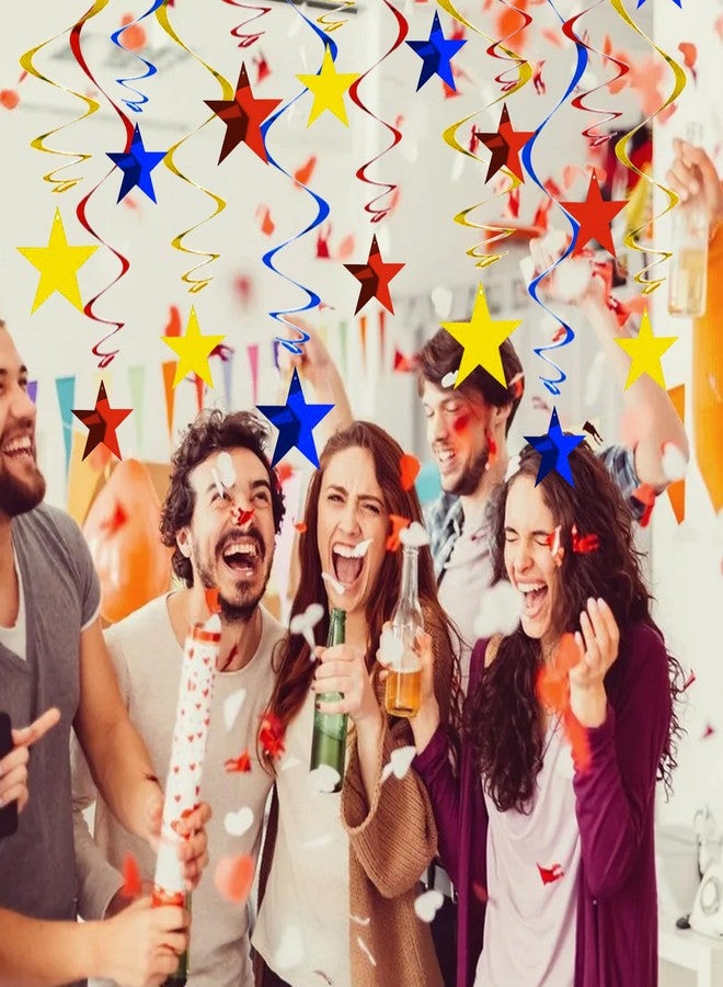 بيشيدا زينة بيشيدا المعلقة على شكل نجمة حمراء وزرقاء وذهبية، لوازم حفلات أعياد الميلاد المعلقة لحفلات التخرج وحفلات الزفاف وحفلات استقبال المولود الجديد، عبوة من 15 قطعة - Image 5