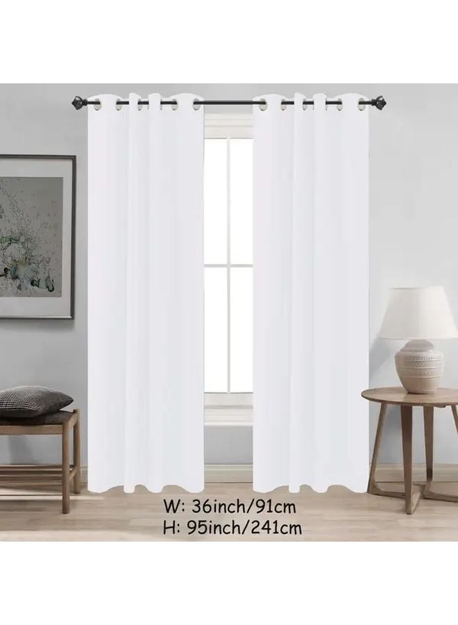 White Nylon Curtain 36x95 Inches for Indoor and Outdoor Use - Image 1