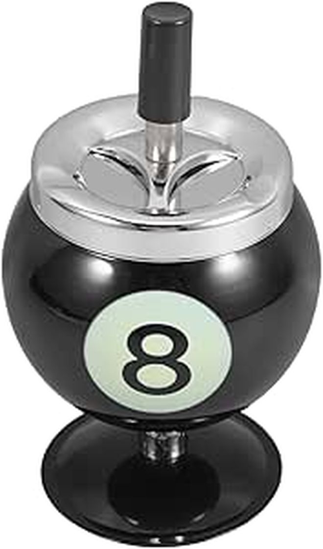 Vintage Metal Ashtray With Lid Minimalist Smoking Dish Office Desk Accessory - Image 1
