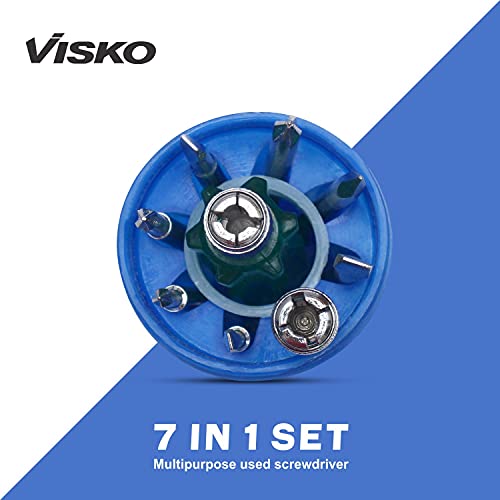 Visko Tools 111 8 Blades Combination Screw Driver Set with Tester (Blue and White, 9-Pieces) - Image 2