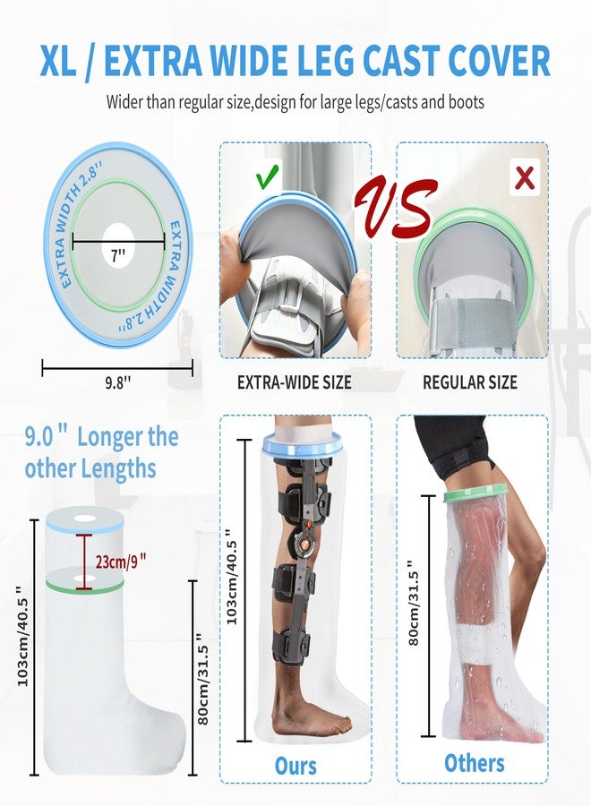 KEEFITT Adult Leg cast Protector for Shower, Waterproof Shower Bandage and Cast Cover Full Leg Watertight Protection to Broken Leg, Knee, Foot, Ankle Wound, Burns 100% Reusable (Full Leg 43.5"20"9.8") - Image 4