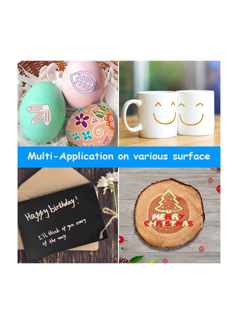 Excefore Doodle Markers 12 Colors Outline Metallic Markers Double Line Pens Paint Permanent Marker Pens for Art Drawing Thank You Cards Greeting Cards Rock Painting Hand Account Greeting Card Doodle Pen - Image 4