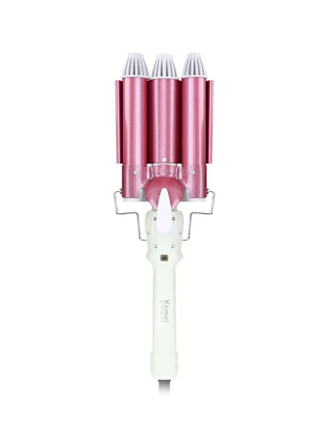 Kemei Hair Curling Iron Pink/White - Image 1