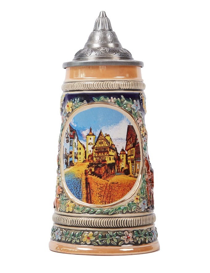 BEER STEIN MUG GERMAN FRANKFURT STANLEY OKTOBERFEST BAVARIAN MUCHEN VIKING TANKARD WITH PETWER LID FOR MAN LOVERS GIFTS FATHER 06LITER