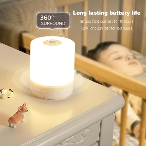 Desidiya Touch Control LED Touch Bedside Night Light,Changing Dimmable Light for Kids,3 Colors LED Lamp with Warm White Lights,USB Rechargeable, Bedside Night Light, Soft Eye Caring - Image 4