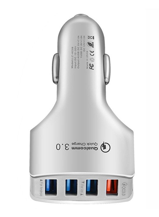 Qualcomm USB C Car Charger Fast Charge, Super Fast USB Charger Adapter 4 Port QC 3.0 Car Charger USB Fast Charging (White) - Image 3