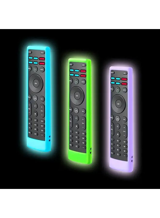 غطاء سيليكون يتوهج في الظلام لجهاز التحكم عن بعد Vizio XRT136 XRT140 D Series Smart TV - لون أسود - قبضة محسنة وحماية - غطاء فقط بدون بطارية - Image 1