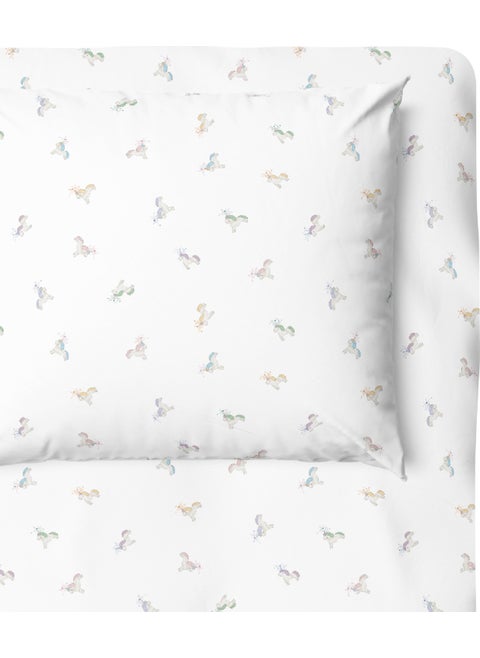 Astra 100% Cotton Satin Fitted Sheet Set - 100X200 cm + 50X70 cm