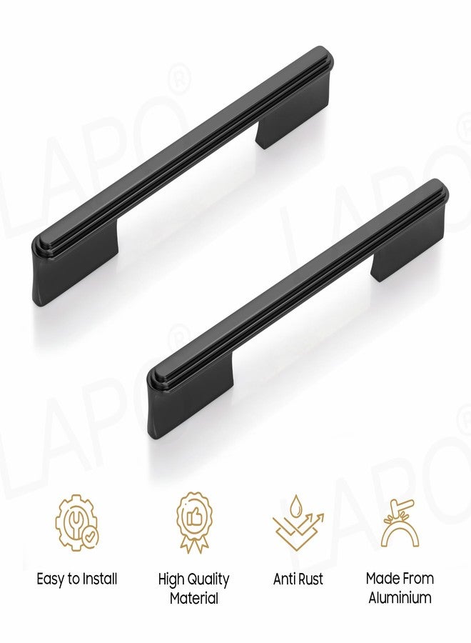 LAPO 4 Piece 8 Inch Drawer Handles for Kitchen, Window Drawer Pulls for Cabinet, Pooja Mandir & Wardrobe (Black-Glossy Finish, 8 Inch, Pack of 4) - Image 3