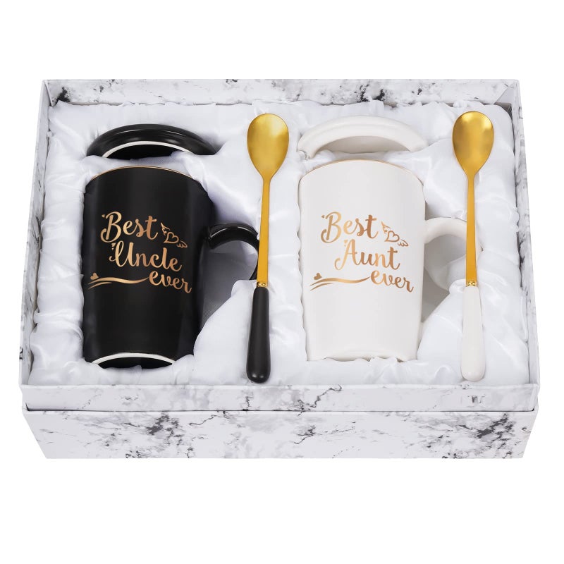 Cabtnca Aunt and Uncle Gift Best Aunt Uncle Ever Mug Birthday Christmas Mothers Day Father Day Gifts for Aunties  Uncles from Niece Nephew 14Oz