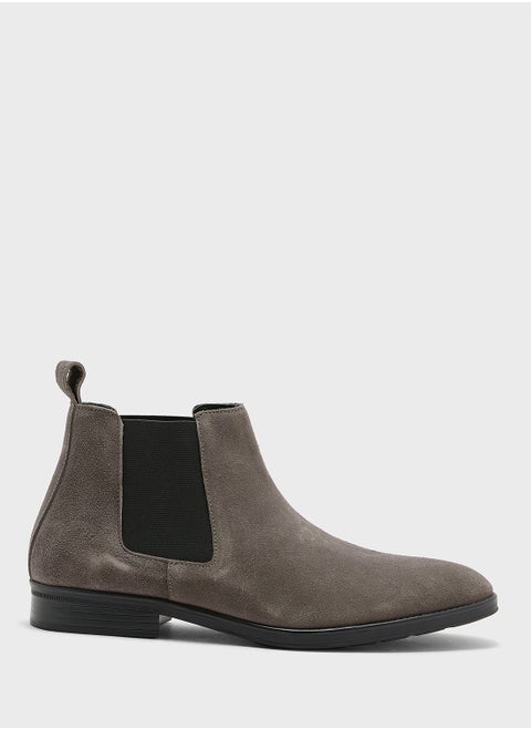 Genuine Suede Leather Chelsea Boots