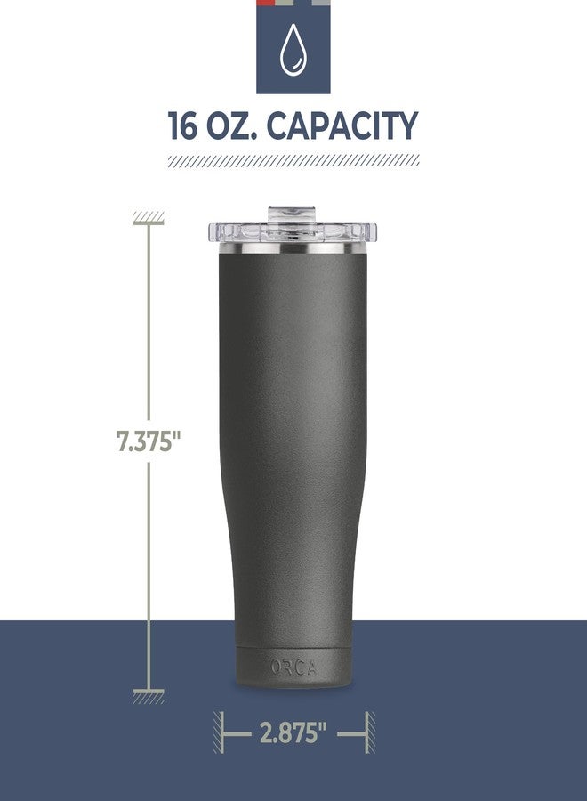 ORCA Chaser 16oz | Insulated, Stainless Steel Cup with a Spill Proof Whale Tale Lid, Dishwasher Safe Tumbler for Hot & Cold Drinks - Black - Image 3