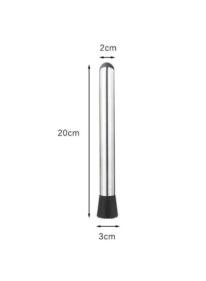 Stainless Steel Drink Muddler Silver/Black  - Image 5