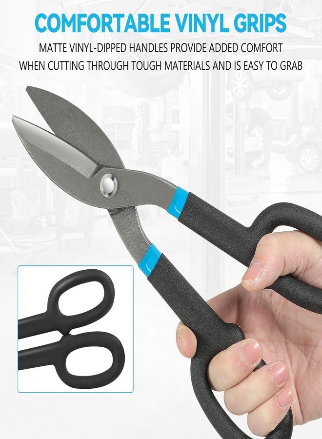 Auto Dynasty Heavy-Duty Cutting Shears Scissors 10" All-Purpose Tin Snips Utility Cutter with Grip, Industrial Gardening High Carbon Steel, Ideal for Sheet Metal - Stainless Steel, Copper, Aluminum - Image 4