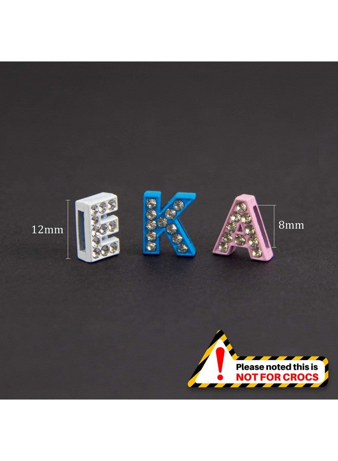 AUEAR 52 Pack Az 8Mm Full Colors Rhinestone Letter Slide Charms Crystal Alphabet Letter Charm Alloy Letter Charm For Bracelets Necklace Wristbands Diy Jewelry Making (Mix Color B) - Image 2