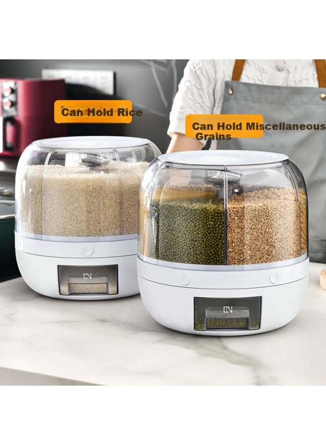 Pakchoice Rice Bucket Insect-proof Moisture-proof Rice Storage Box Rotating Press-type Rice Dispenser Large Capacity Compartmentalized Grain And Grain Storage Box - Image 5