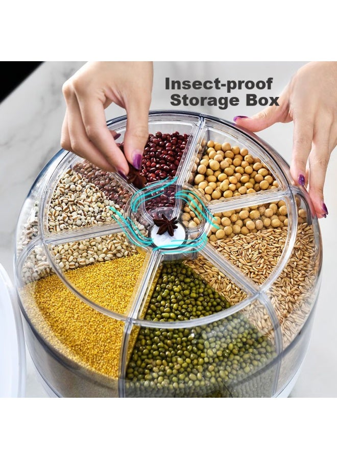 Pakchoice Rice Bucket Insect-proof Moisture-proof Rice Storage Box Rotating Press-type Rice Dispenser Large Capacity Compartmentalized Grain And Grain Storage Box - Image 4