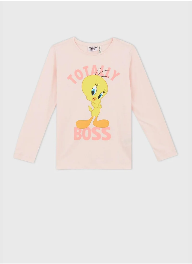 DeFacto 2 Pack Girl Looney Tunes Licenced Long Sleeve Knitted Pyjamas