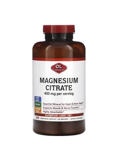 Olympian Labs Olympian Labs, Magnesium Citrate, 400 mg, 300 Vegetarian Capsules (133 mg per Capsule)  - Image 1