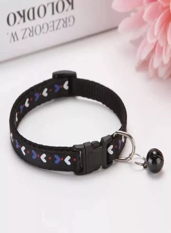Litvibes Cat Collars Breakaway with Bell & Love Design,Kitten & Small Dogs Soft Adjustable,Safe,Solid & Protection for Cats & Puppies,Cute Kitty Neckband with Love Design - (Black) - Image 1