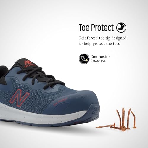 New Balance Men's Composite Toe Logic Industrial Shoe, Dark Denim/High Risk Red SD, 9.5 - Image 3