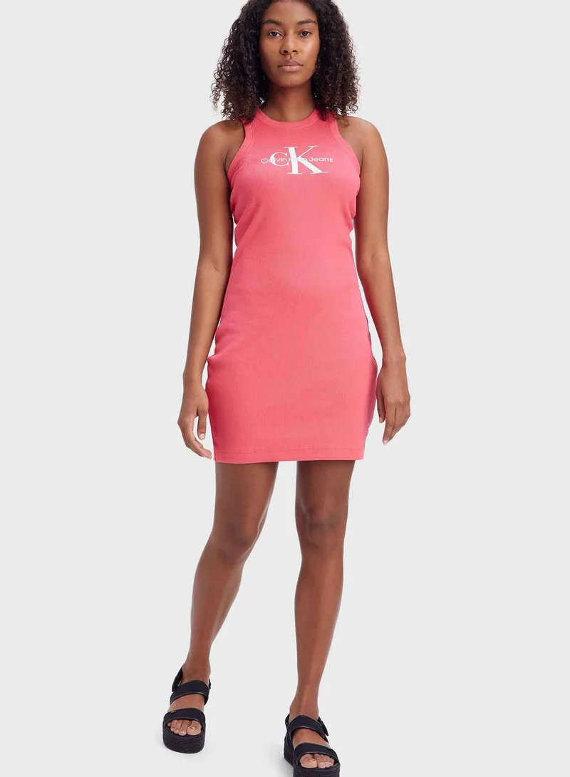 Calvin Klein Jeans Ribbed Logo Dress