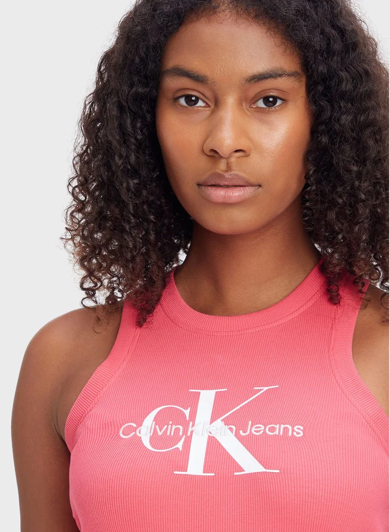 Calvin Klein Jeans Ribbed Logo Dress