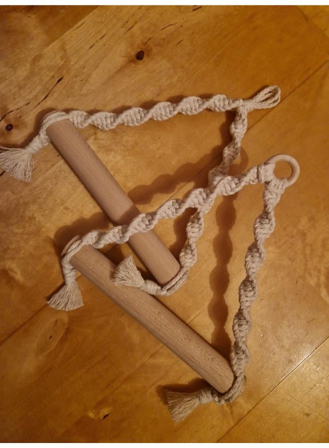 انتيكيانو حامل مناديل خارجي مكرمية من خيوط القطن، حامل ورق مكرمية يثبت على الحائط - Image 3