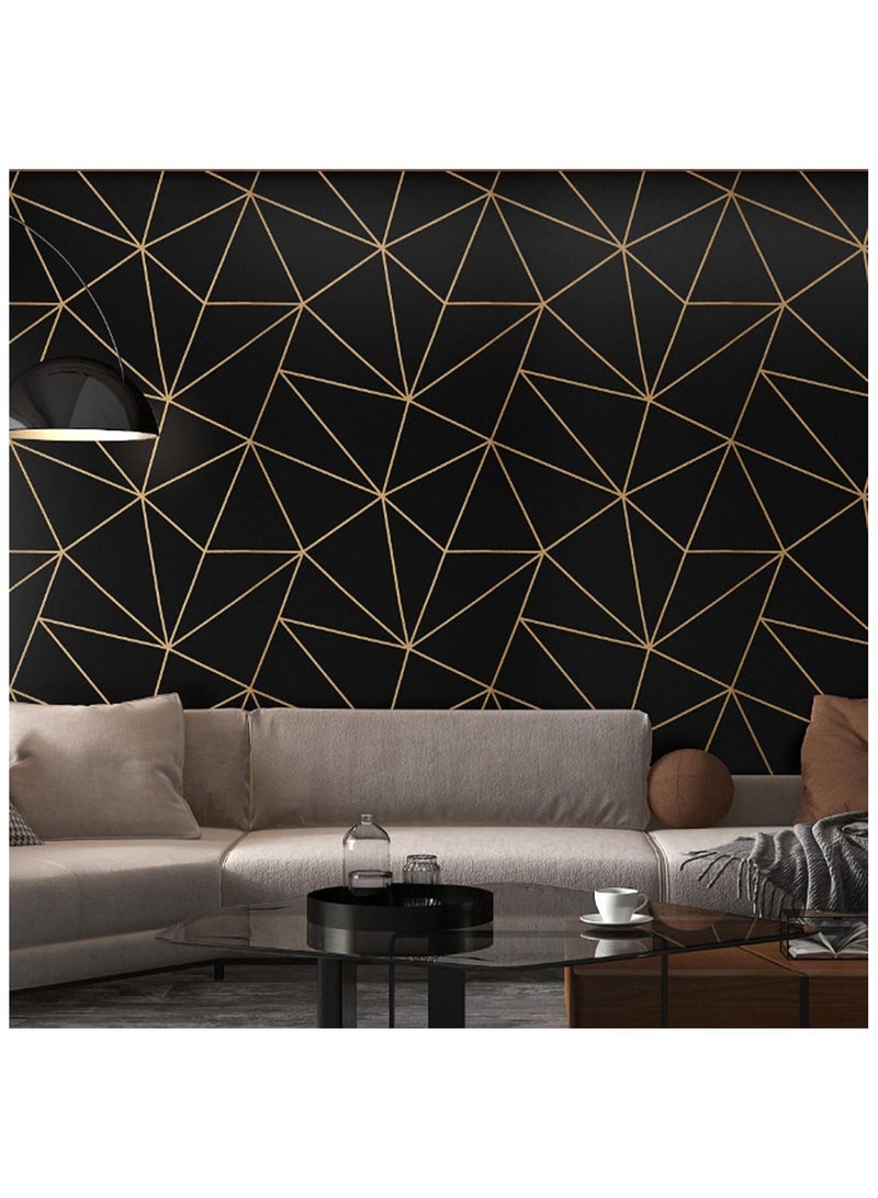 45cm س 10M الرئيسية غرفة نوم ورق الجدران ذاتية اللصق وغرفة المعيشة الديكور للماء 3D الرؤية الذهب الأسود ورق الجدران