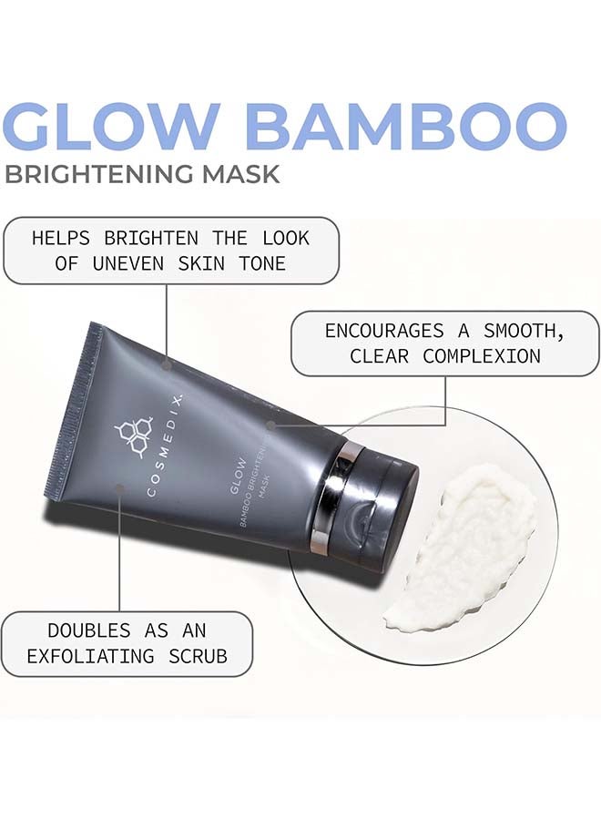 CosMedix Glow Bamboo Brightening And Polishing Face Mask Bamboo Enzymes | For Radiant Smooth And Refined Skin Texture 74g - Image 2