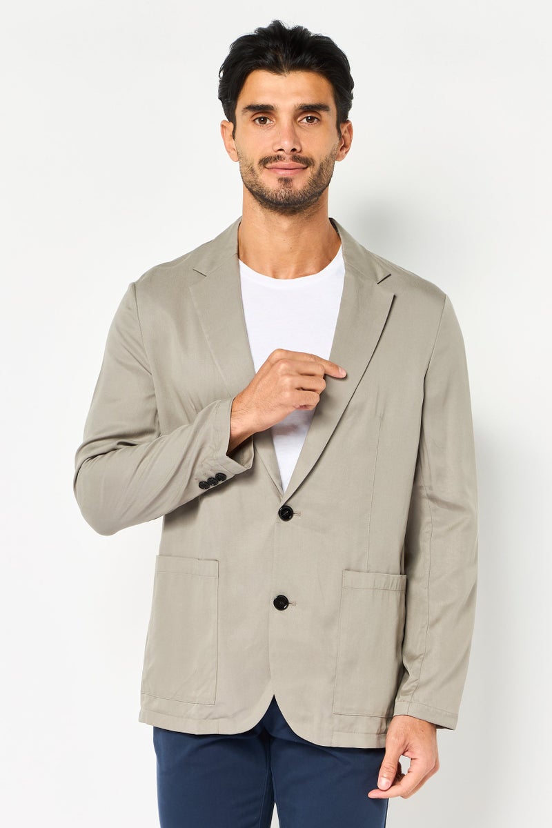 SELECTED Men Regular Fit Solid Long Sleeve Casual Blazer, Grey - Image 1