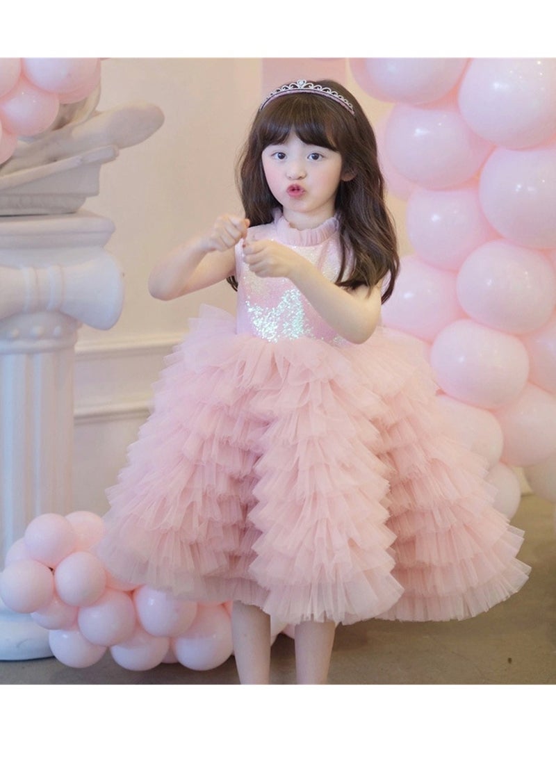 Children's dress new princess dress evening dress little girl performance piano catwalk dress Costumes - Image 4