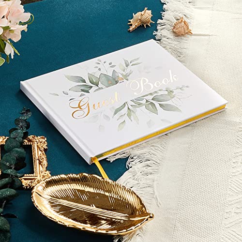 TRULIVA Wedding Guest Book - Guest Sign in Book - Wedding Reception Registry Book - Hard Cover, 7" x 9" (Eucalyptus Gold Foil, Book) - Image 2