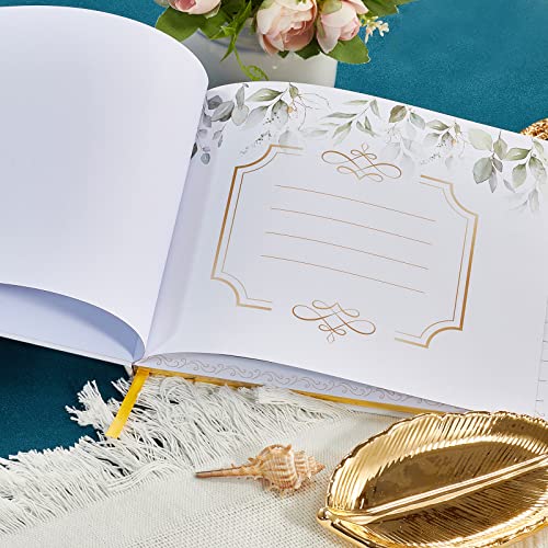 TRULIVA Wedding Guest Book - Guest Sign in Book - Wedding Reception Registry Book - Hard Cover, 7" x 9" (Eucalyptus Gold Foil, Book) - Image 4