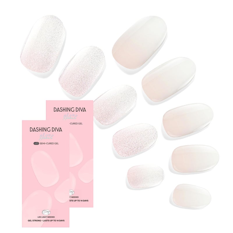Dashing Diva Glaze Nail Strip Duo - Cloud Nine Collection - Luxe Expensive & In The Buff - Long Lasting, Chip Resistant, Semi-Cured Gel Nail Strips - Contains 2 Colors - Image 1
