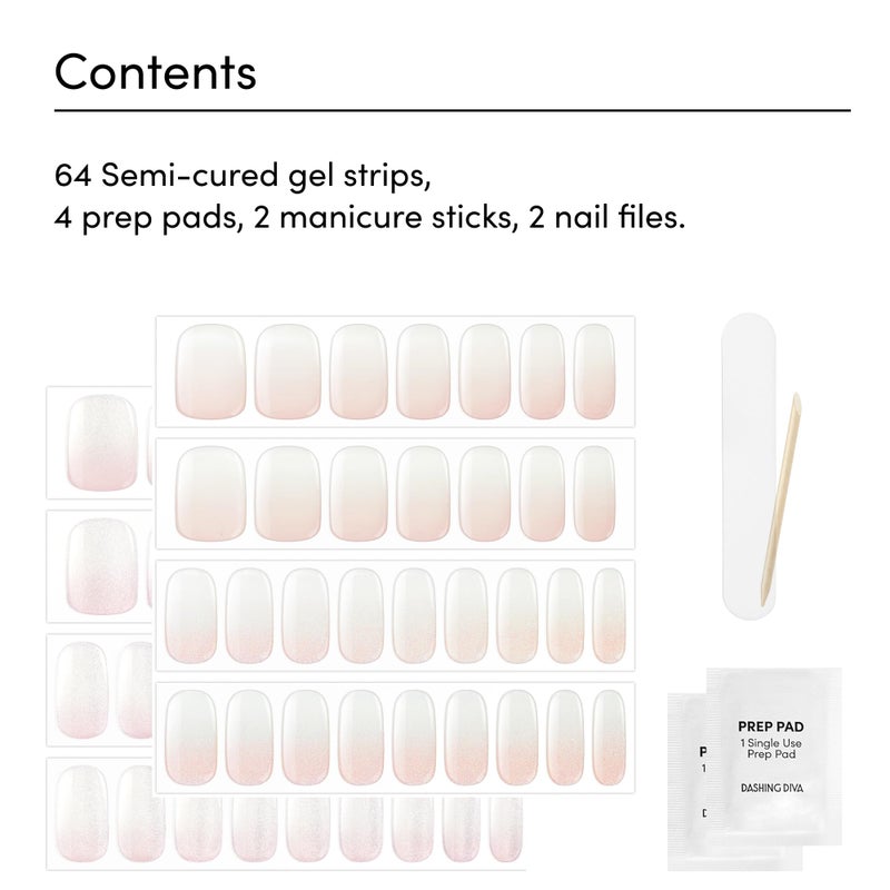Dashing Diva Glaze Nail Strip Duo - Cloud Nine Collection - Luxe Expensive & In The Buff - Long Lasting, Chip Resistant, Semi-Cured Gel Nail Strips - Contains 2 Colors - Image 4